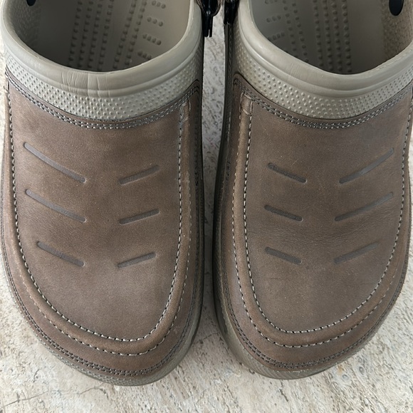 CROCS Yukon Vista Clog Sz 15 Men’s flexible faux leather Velcro strap Tan Brown - Picture 4 of 16